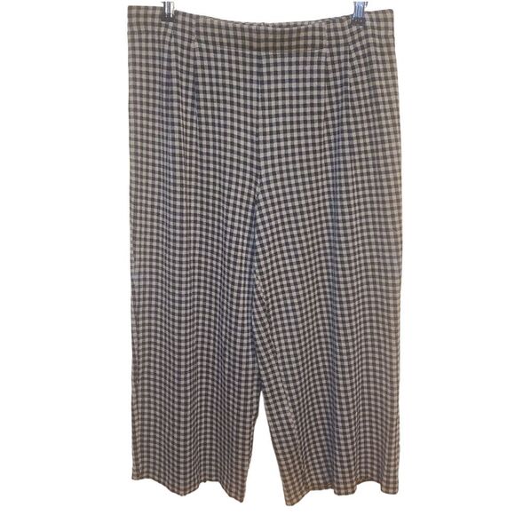 J. Jill Relaxed Ponte Full Leg Cropped Pants Size Large Brown and Black - Picture 2 of 9